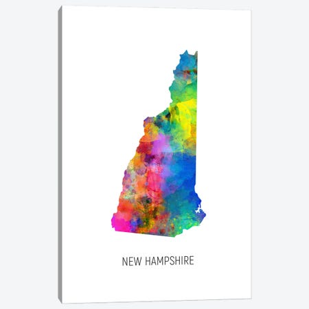 New Hampshire Map Canvas Print #MTO3604} by Michael Tompsett Canvas Artwork
