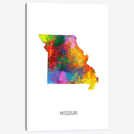 Missouri Map Canvas Print #MTO3608} by Michael Tompsett Canvas Print