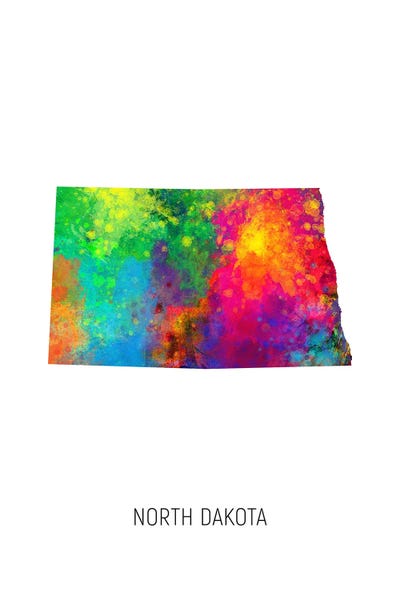 North Dakota Map by Michael Tompsett acrylic art print