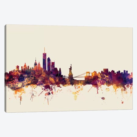 New York City, New York, USA I On Beige Canvas Print #MTO360} by Michael Tompsett Canvas Artwork