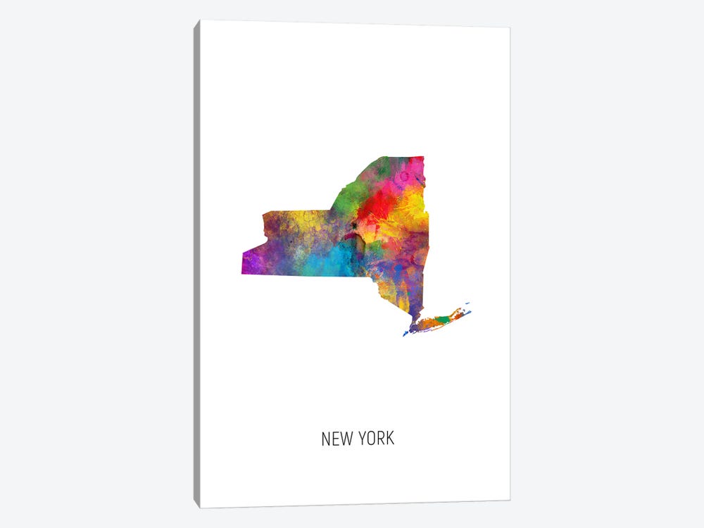 New York Map by Michael Tompsett 1-piece Art Print
