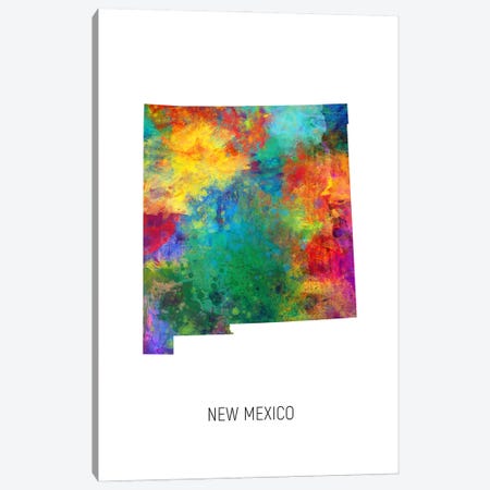 New Mexico Map Canvas Print #MTO3612} by Michael Tompsett Canvas Wall Art