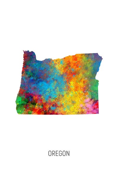 Oregon: Oregon Map by Michael Tompsett