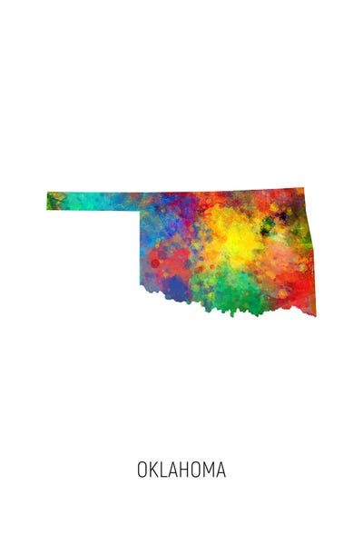 Oklahoma: Oklahoma Map by Michael Tompsett