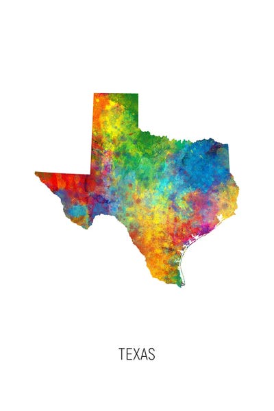 Fine Art Print: Texas Map by Michael Tompsett