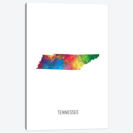 Tennessee Map Canvas Print #MTO3621} by Michael Tompsett Art Print