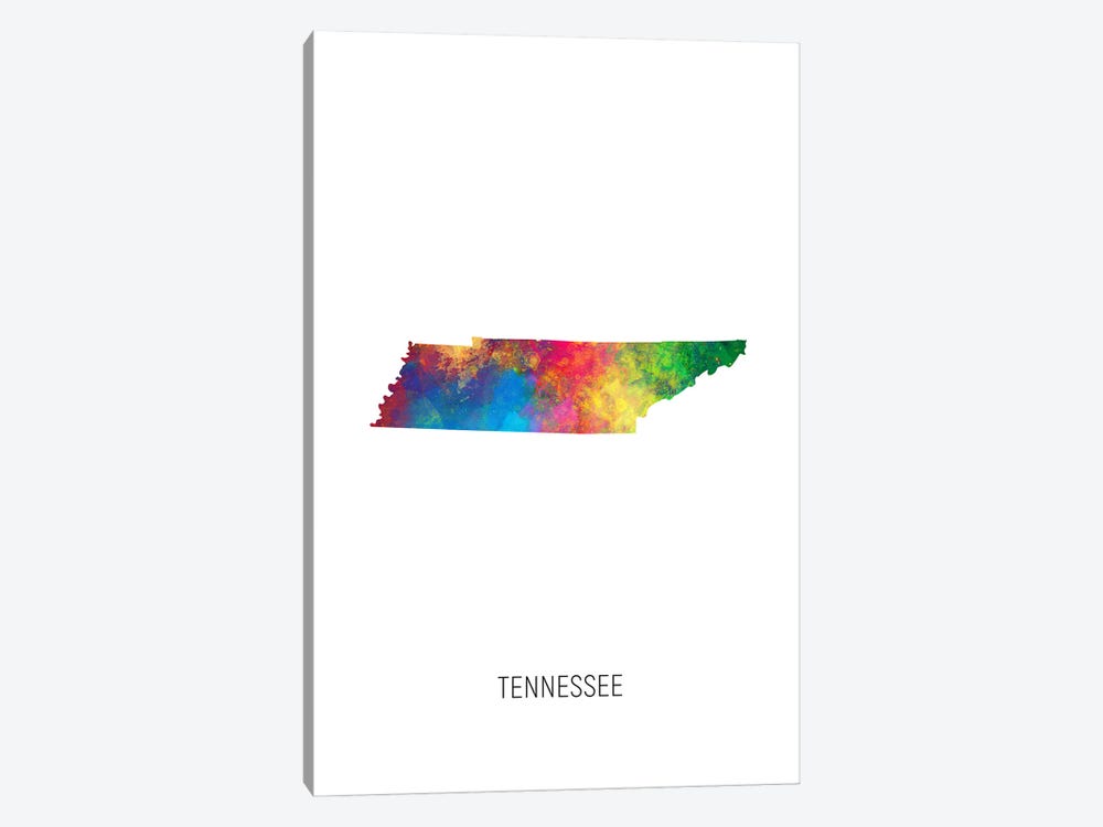 Tennessee Map by Michael Tompsett 1-piece Canvas Art