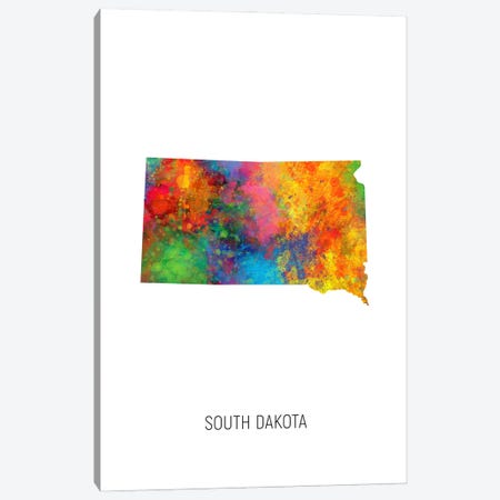 South Dakota Map Canvas Print #MTO3622} by Michael Tompsett Canvas Print