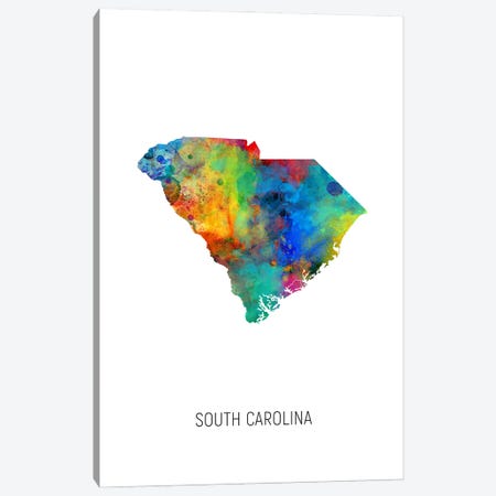 South Carolina Map Canvas Print #MTO3623} by Michael Tompsett Canvas Art Print