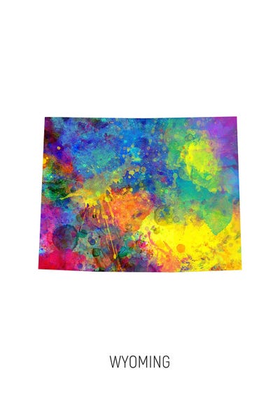 Wyoming Map by Michael Tompsett art print