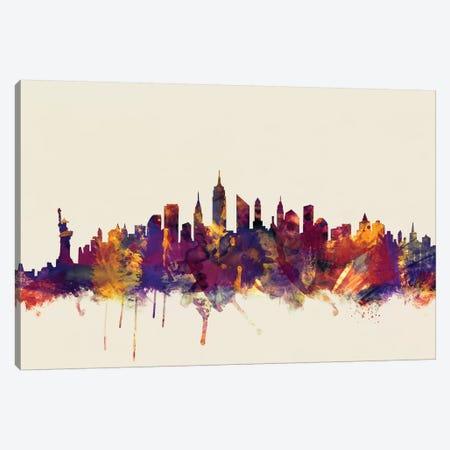 New York City, New York, USA II On Beige Canvas Print #MTO362} by Michael Tompsett Canvas Wall Art