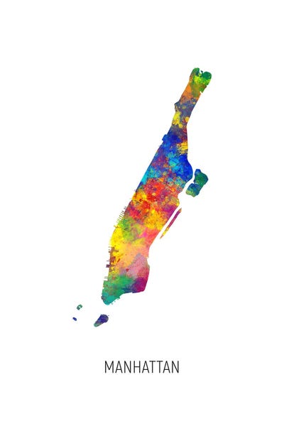 New York City Maps: Manhattan New York City Map by Michael Tompsett