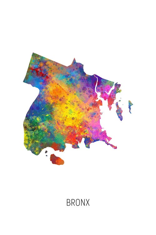 Bronx New York City Map by Michael Tompsett wall art