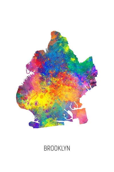 Canvas Print: Brooklyn New York City Map by Michael Tompsett