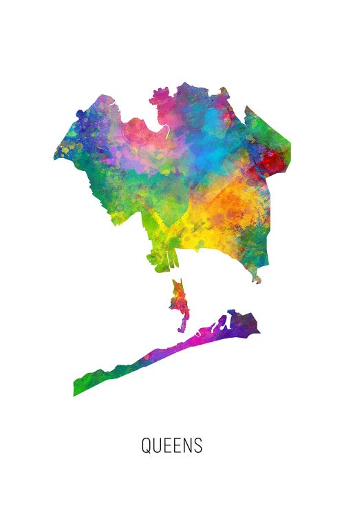 Queens New York City Map by Michael Tompsett wall art