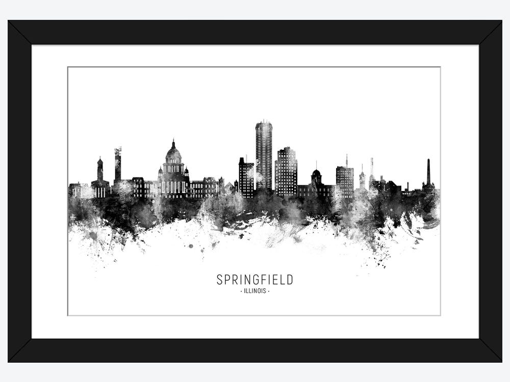 Springfield Illinois Skyline Nam - Canvas Art Print | Michael Tompsett