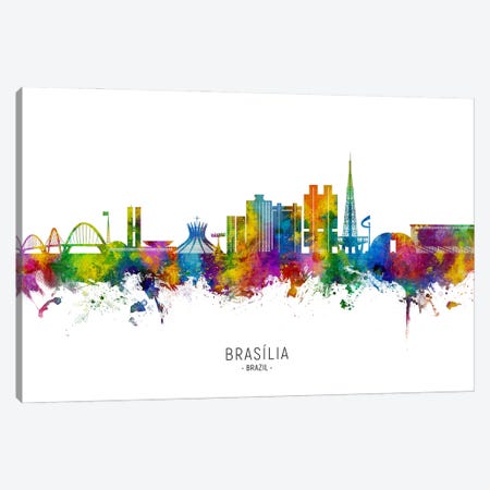 Brasilia Brazil Skyline City Name Canvas Print #MTO3655} by Michael Tompsett Canvas Print