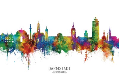 Darmstadt Deutschland Skyline by Michael Tompsett art print