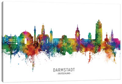 Darmstadt Deutschland Skyline Canvas Art Print - Michael Tompsett