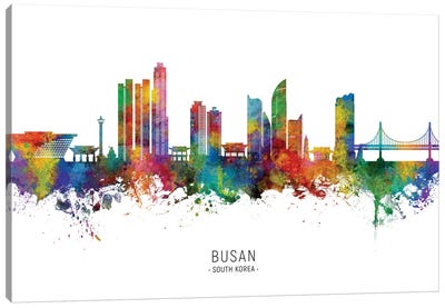 Busan South Korea Skyline Canvas Art Print - Michael Tompsett