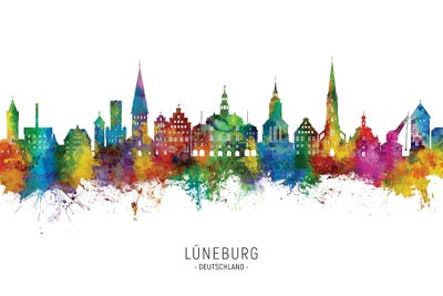 Luneburg Deutschland Skyline by Michael Tompsett art print