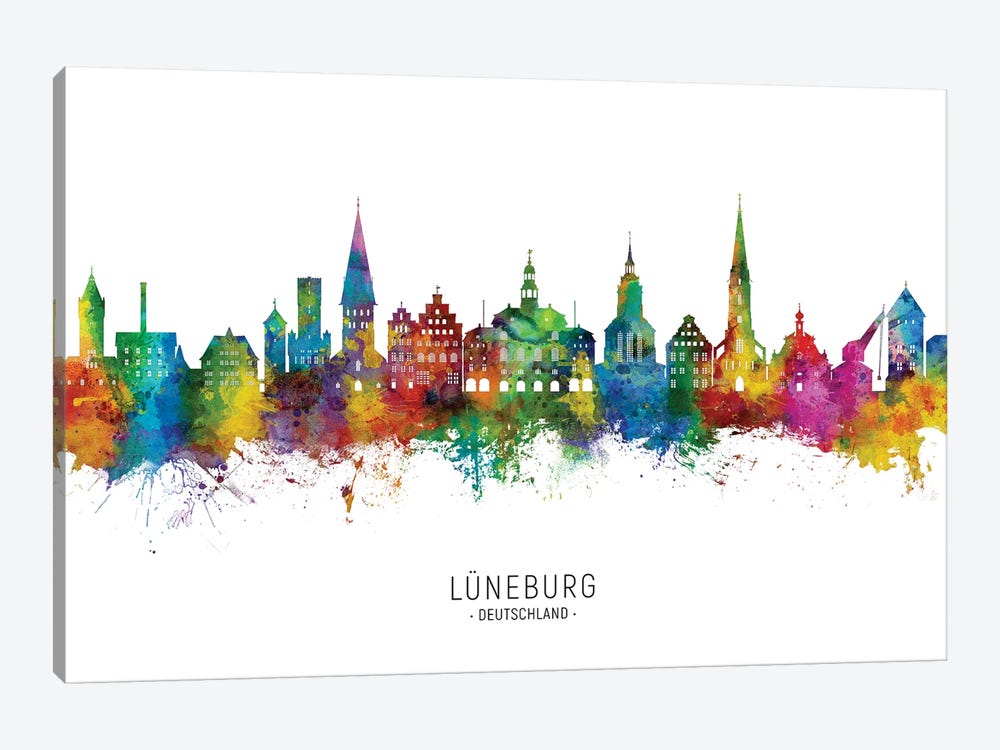 Luneburg Deutschland Skyline by Michael Tompsett 1-piece Canvas Wall Art