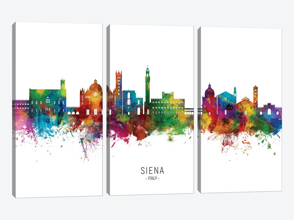 Siena Italy Skyline by Michael Tompsett 3-piece Canvas Print