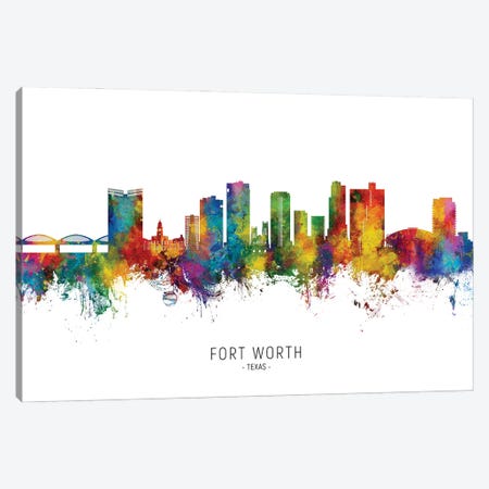 Fort Worth Texas Skyline Canvas Print #MTO3661} by Michael Tompsett Canvas Print