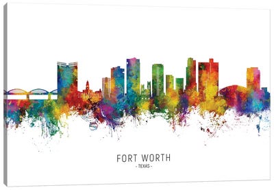 Fort Worth Texas Skyline Canvas Art Print - Michael Tompsett