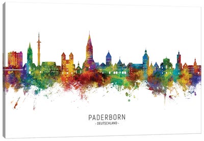 Paderborn Deutschland Skyline Canvas Art Print - Michael Tompsett