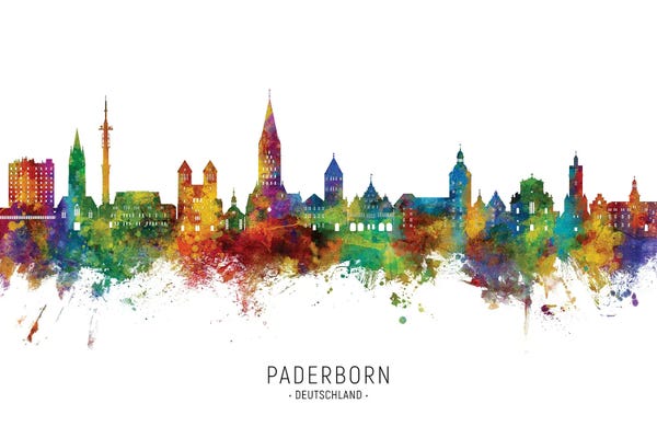 Germany: Paderborn Deutschland Skyline by Michael Tompsett