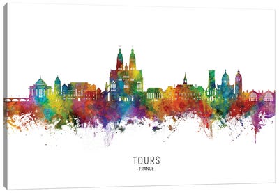 Tours France Skyline Canvas Art Print - Michael Tompsett