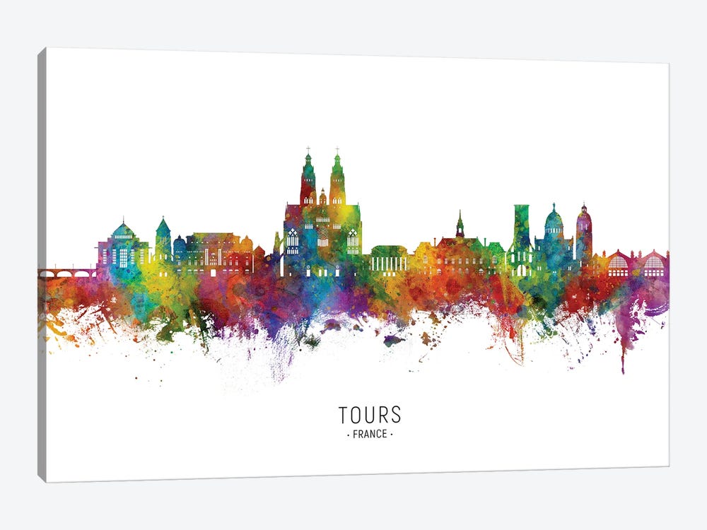 Tours France Skyline by Michael Tompsett 1-piece Art Print