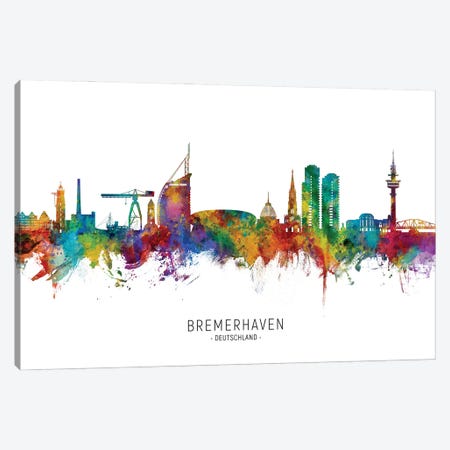 Bremerhaven Skyline Canvas Print #MTO3665} by Michael Tompsett Canvas Art