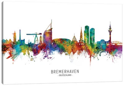 Bremerhaven Skyline Canvas Art Print - Michael Tompsett
