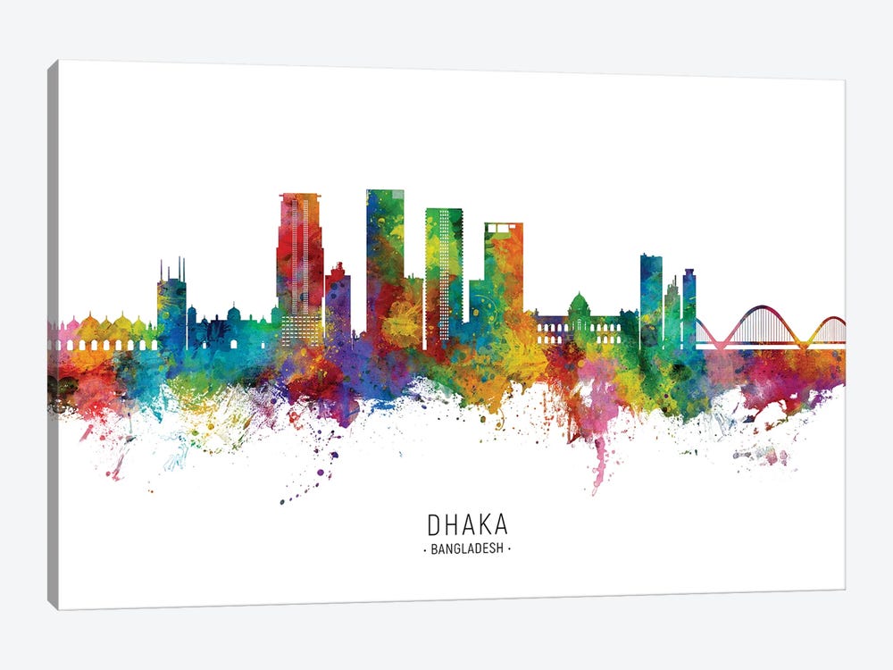 Dhaka Bangladesh Skyline by Michael Tompsett 1-piece Art Print