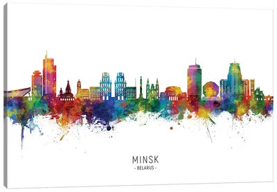 Minsk Belarus Skyline Canvas Art Print - Michael Tompsett