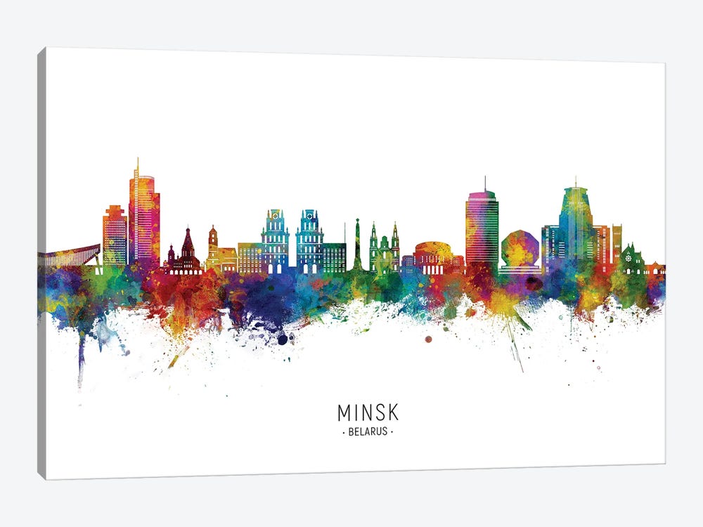 Minsk Belarus Skyline by Michael Tompsett 1-piece Canvas Print