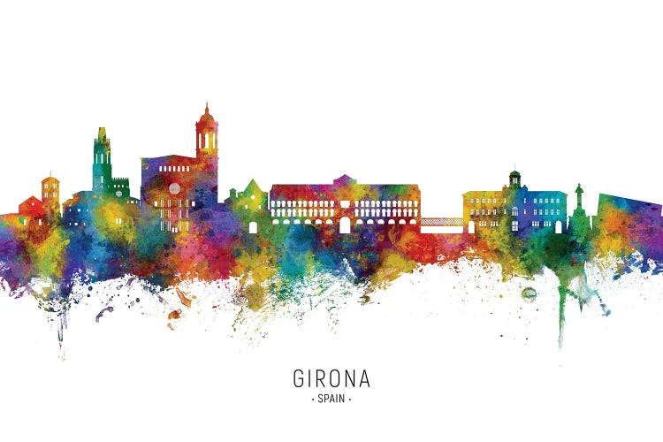 Girona Spain Skyline by Michael Tompsett wall art