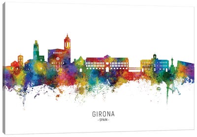 Girona Spain Skyline Canvas Art Print - Michael Tompsett