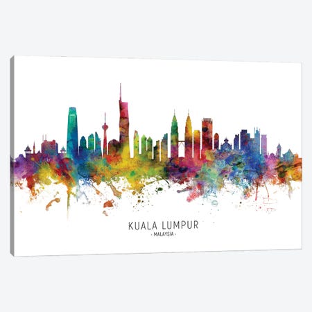 Kuala Lumpur Malaysia Skyline Canvas Print #MTO3670} by Michael Tompsett Canvas Wall Art