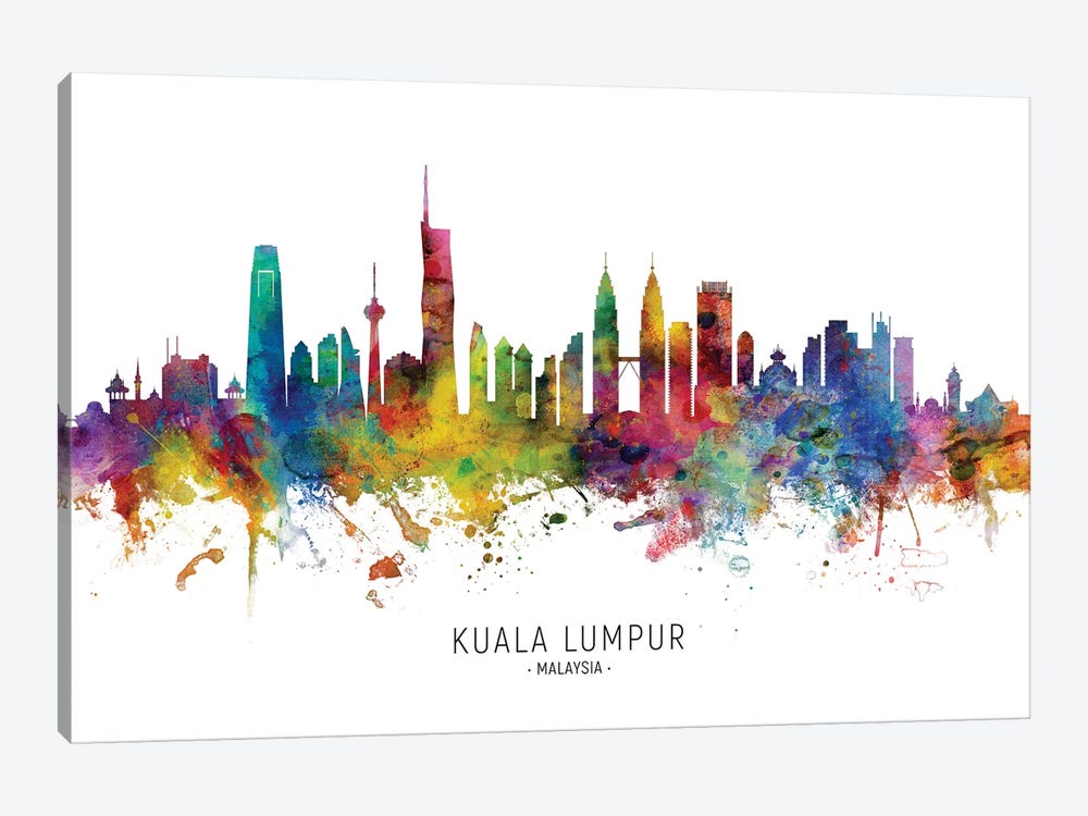 Kuala Lumpur Malaysia Skyline by Michael Tompsett 1-piece Canvas Art