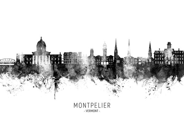 Vermont: Montpelier Vermont Skyline Name by Michael Tompsett