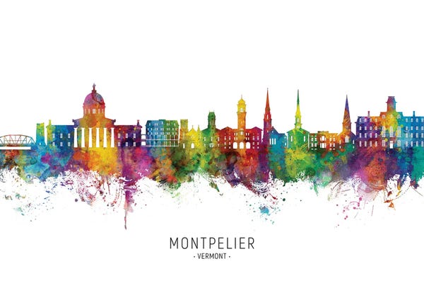 Montpelier Vermont Skyline City Name