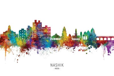 Nashik India Skyline City Name by Michael Tompsett canvas print