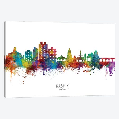 Nashik India Skyline City Name Canvas Print #MTO3693} by Michael Tompsett Canvas Art