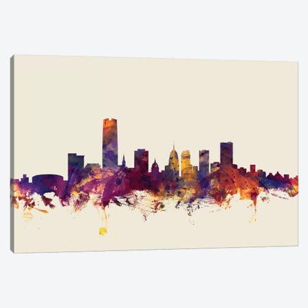 Oklahoma City, Oklahoma, USA On Beige Canvas Print #MTO370} by Michael Tompsett Art Print