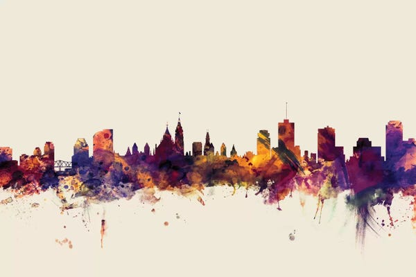 Ottawa: Ottawa, Canada On Beige by Michael Tompsett