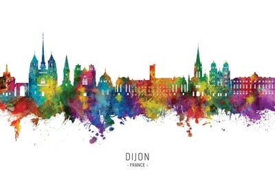 Dijon France Skyline City Name by Michael Tompsett canvas print