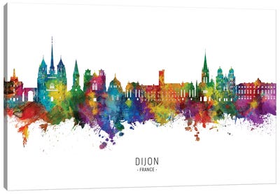 Dijon France Skyline City Name Canvas Art Print - Building & Skyscraper Art
